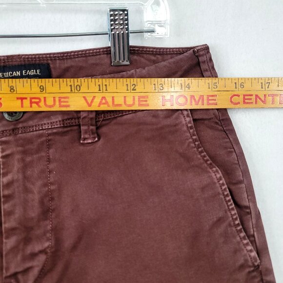 American Eagle Outfitters Mens Slim Straight Extreme Flex Maroon Pants 29x32 - Picture 8 of 10